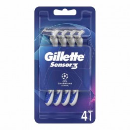 Gillette Sensor 3 Pacote de 4 Lâminas de Barbear Descartáveis